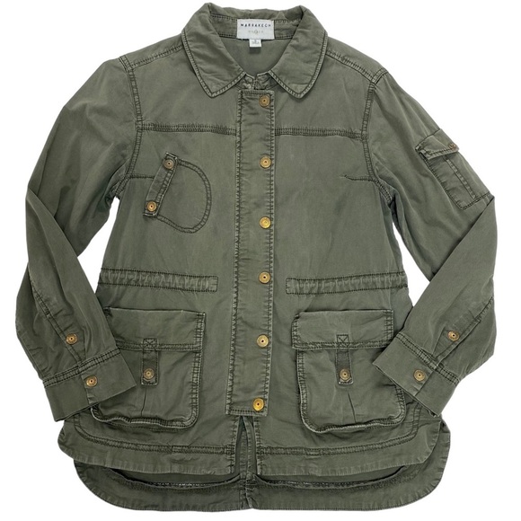 ANTHROPOLOGIE Marrakech Cargo Utility Jacket in Army Green Size S - Picture 7 of 10